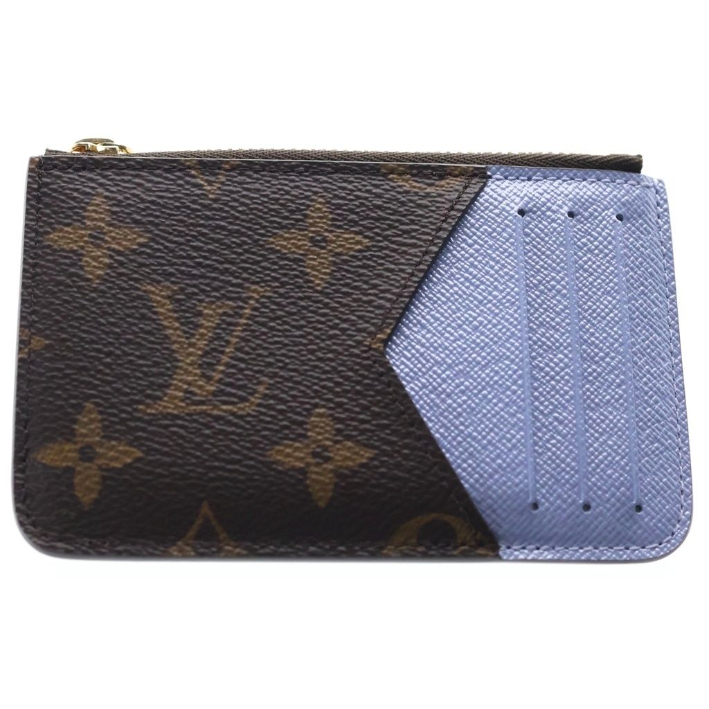 Louis Vuitton Monogram Card Holder Romy Case Blue Frost Brown — view 2