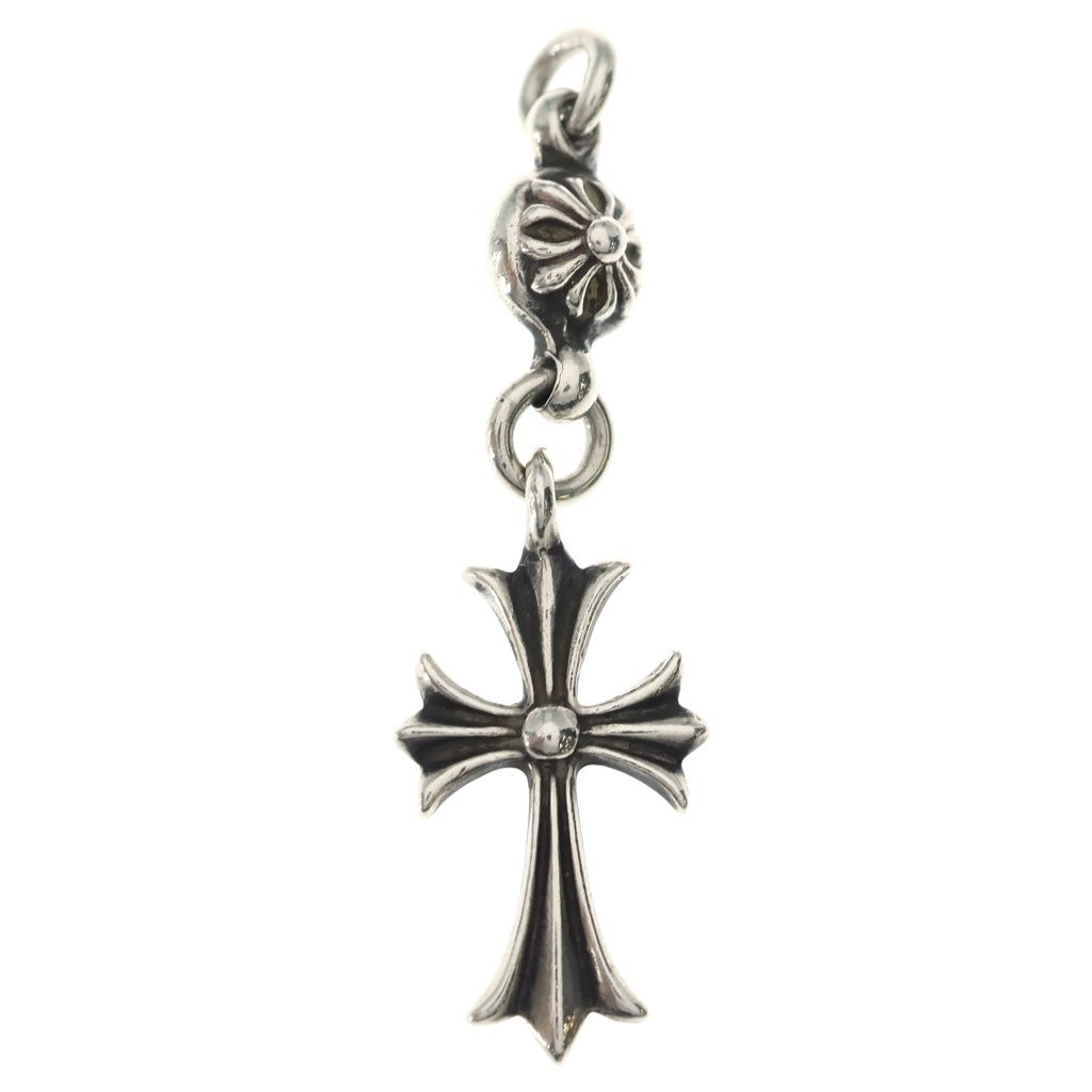 Chrome Hearts Vintage Tny CH Crs 1 Ball Tiny CH Cross Charm Pendant Top Silver