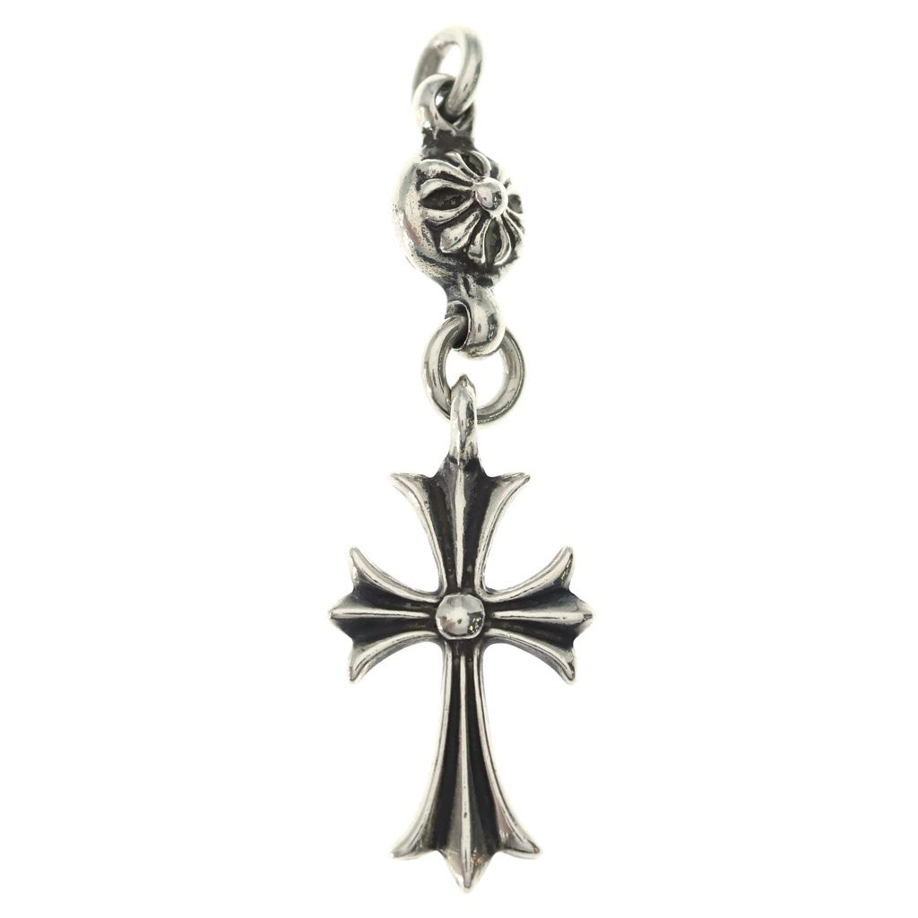 Chrome Hearts Vintage Tny CH Crs 1 Ball Tiny CH Cross Charm Pendant Top Silver — view 2