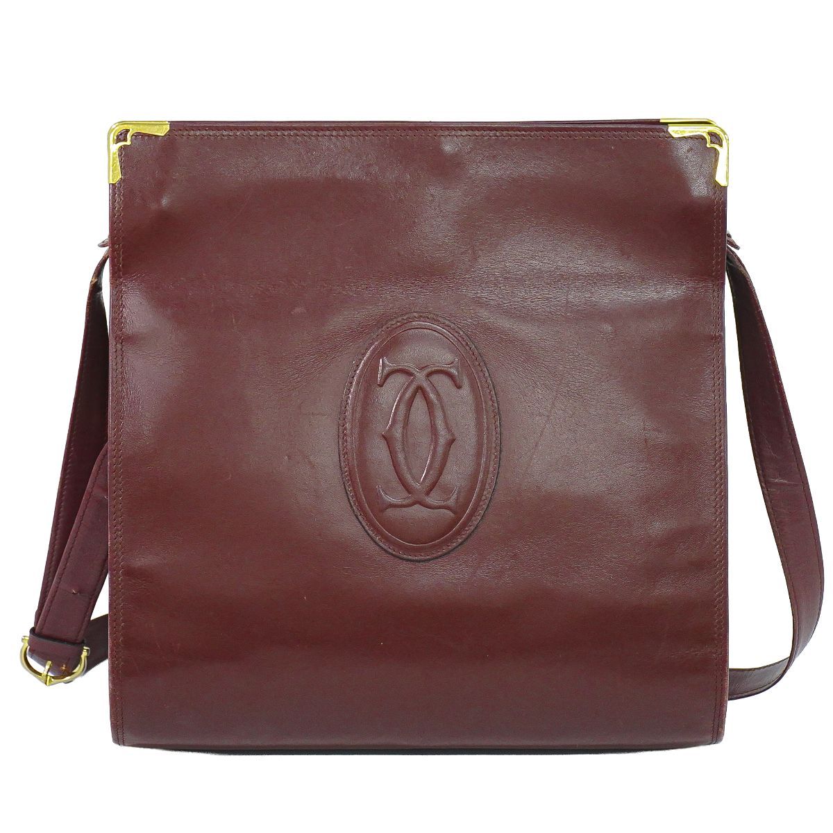 Cartier Must Line Shoulder Bag Leather Bordeaux