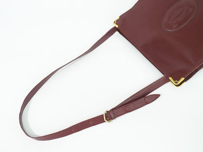 Cartier Must Line Shoulder Bag Leather Bordeaux — view 4