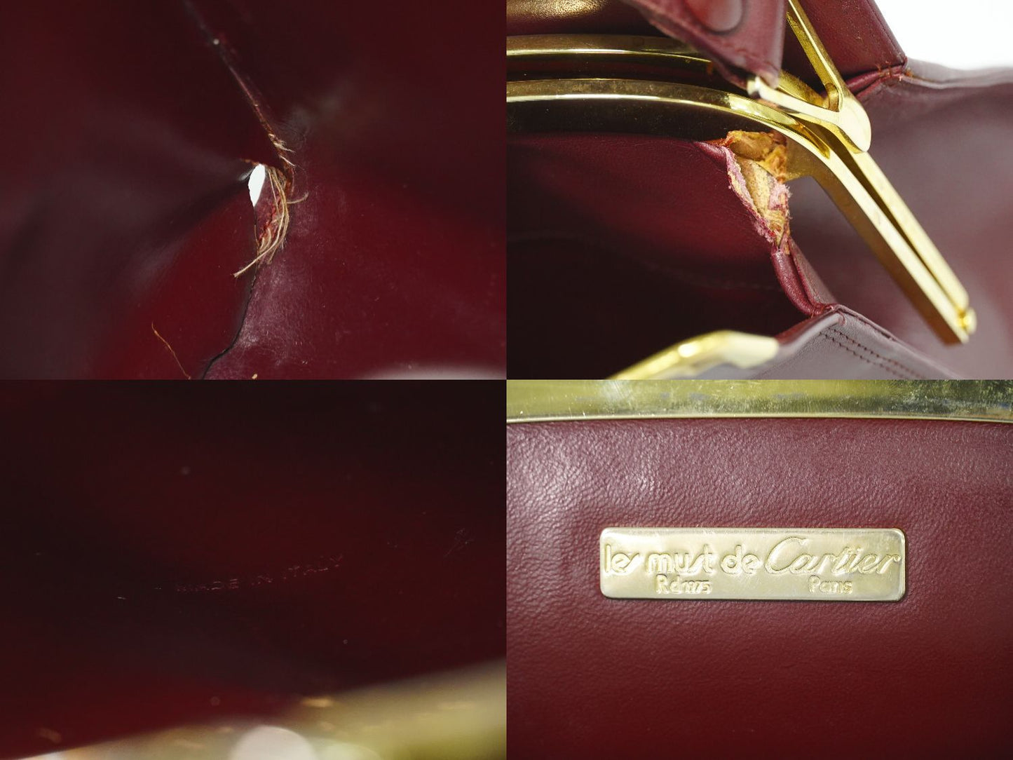Cartier Must Line Shoulder Bag Leather Bordeaux — view 9