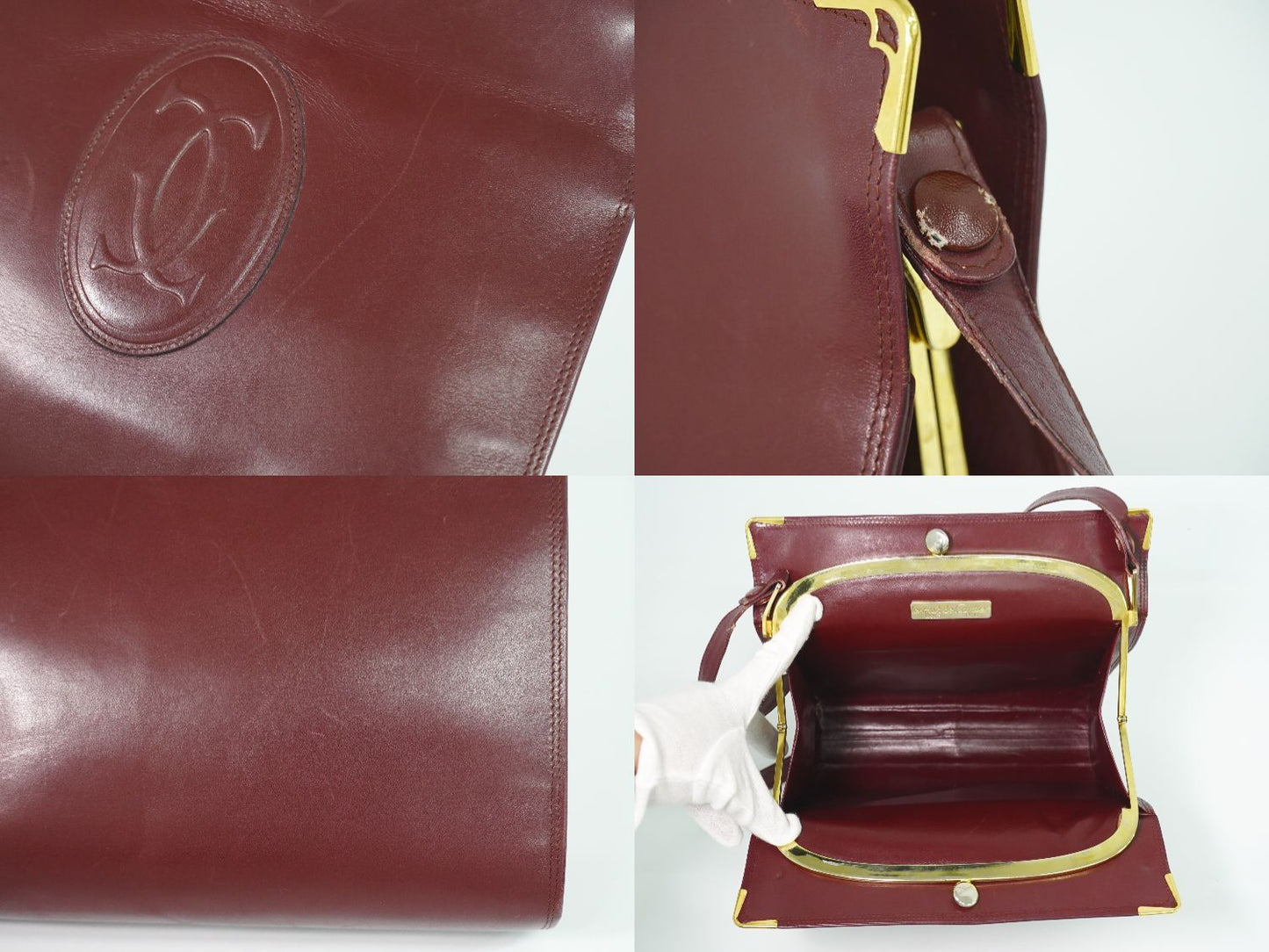 Cartier Must Line Shoulder Bag Leather Bordeaux — view 8