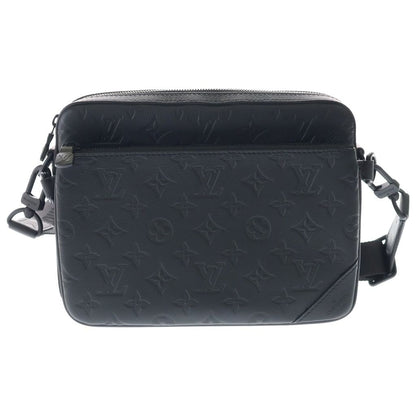 Louis Vuitton Monogram Shadow Trio Messenger Shoulder Bag Black Leather