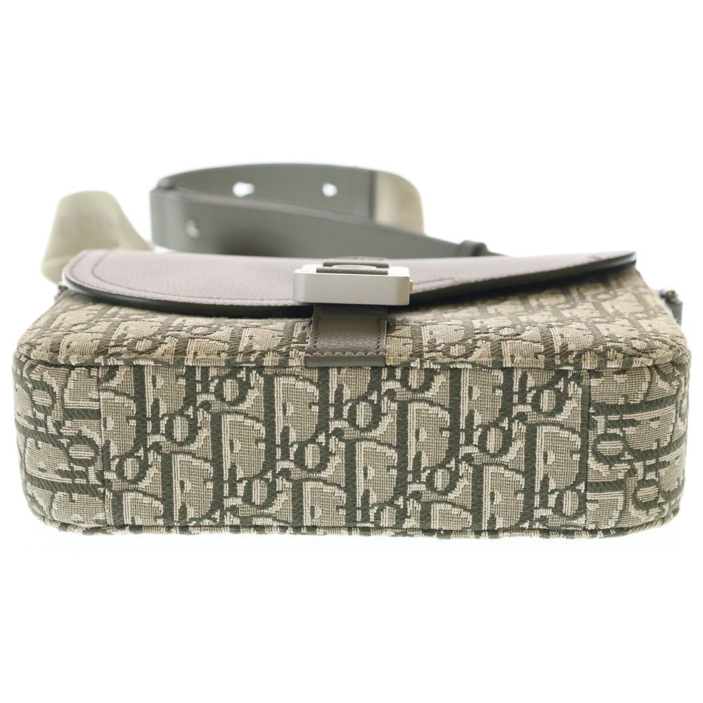 Dior Khaki Green Canvas Leather Gold Messenger Bag — view 4