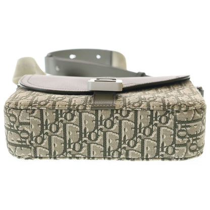Dior Khaki Green Canvas Leather Gold Messenger Bag — view 4