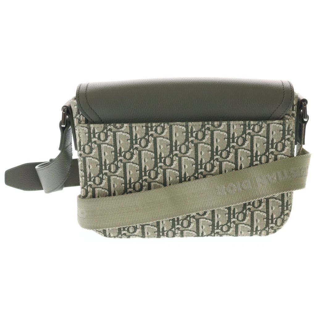 Dior Khaki Green Canvas Leather Gold Messenger Bag — view 2