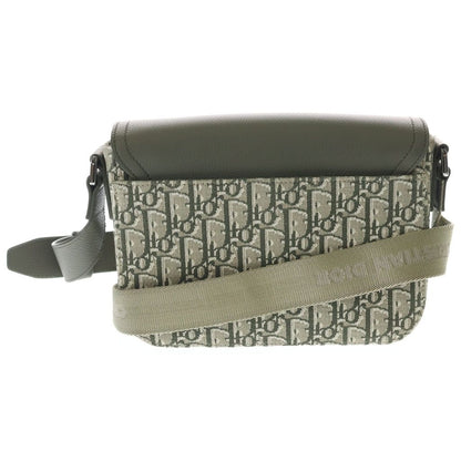 Dior Khaki Green Canvas Leather Gold Messenger Bag — view 2
