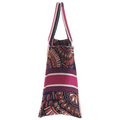 Dior Toile Jouy Embroidery Book Tote Pink Canvas — view 3