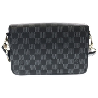 Louis Vuitton Damier Infini Studio Messenger Shoulder Bag Black Leather Silver