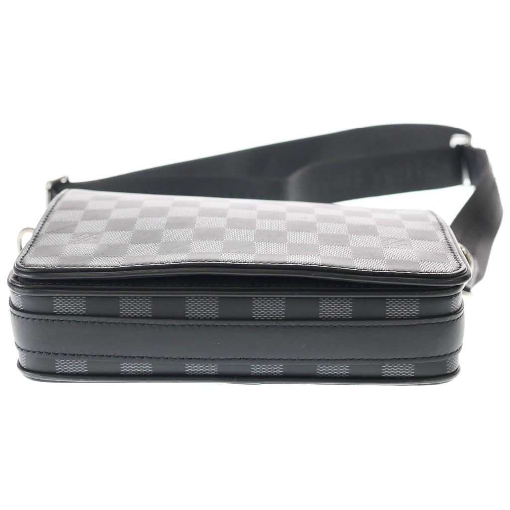 Louis Vuitton Damier Infini Studio Messenger Shoulder Bag Black Leather Silver — view 5