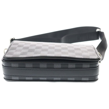Louis Vuitton Damier Infini Studio Messenger Shoulder Bag Black Leather Silver — view 5