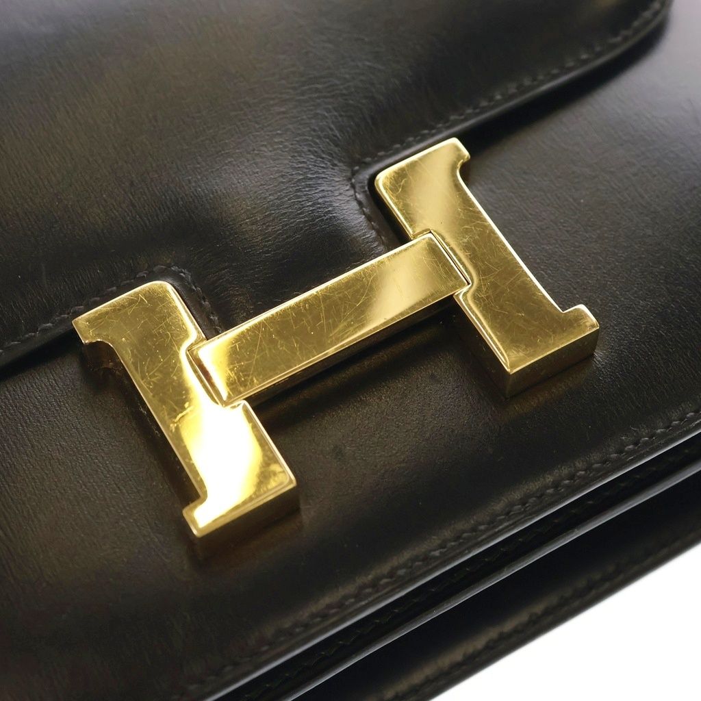 Hermes Constance 18 Black Box Calf Shoulder Bag Gold — view 6