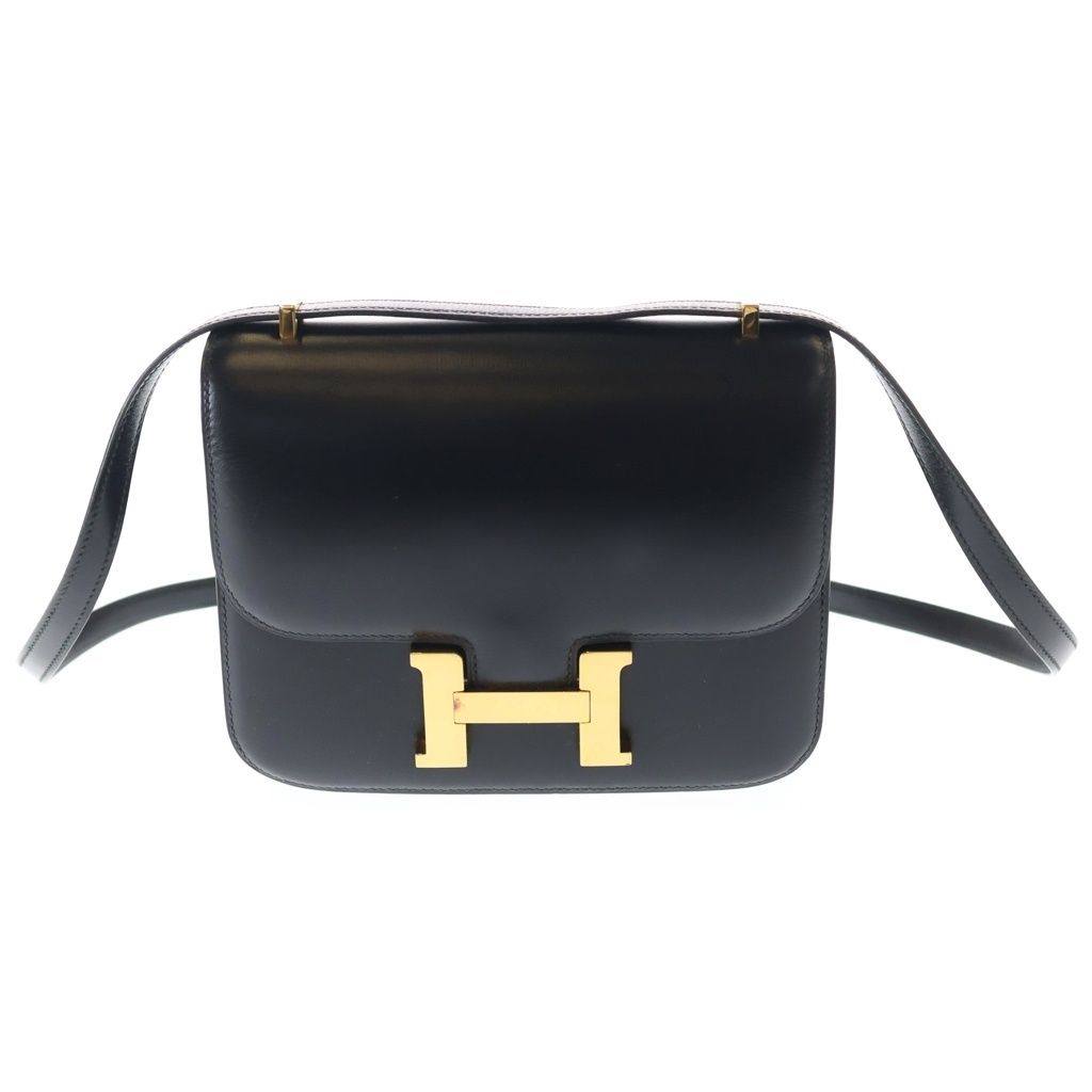 Hermes Constance 18 Black Box Calf Shoulder Bag Gold