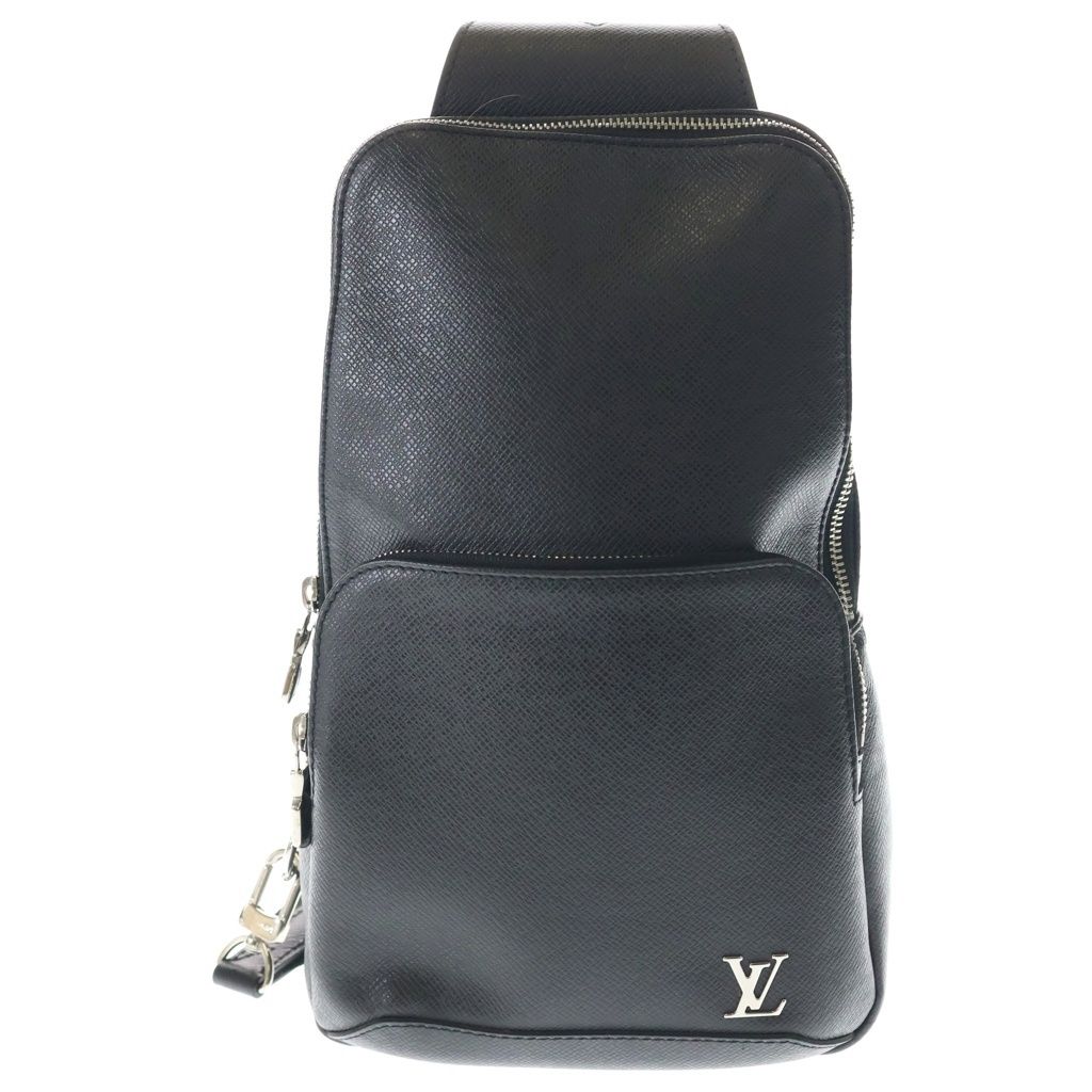 Louis Vuitton Taiga Avenue Sling Bag Black Leather Silver