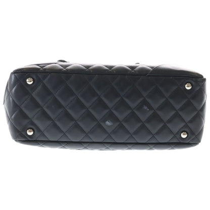 Chanel Cambon Line Quilted Handbag Black Lambskin Silver — view 5