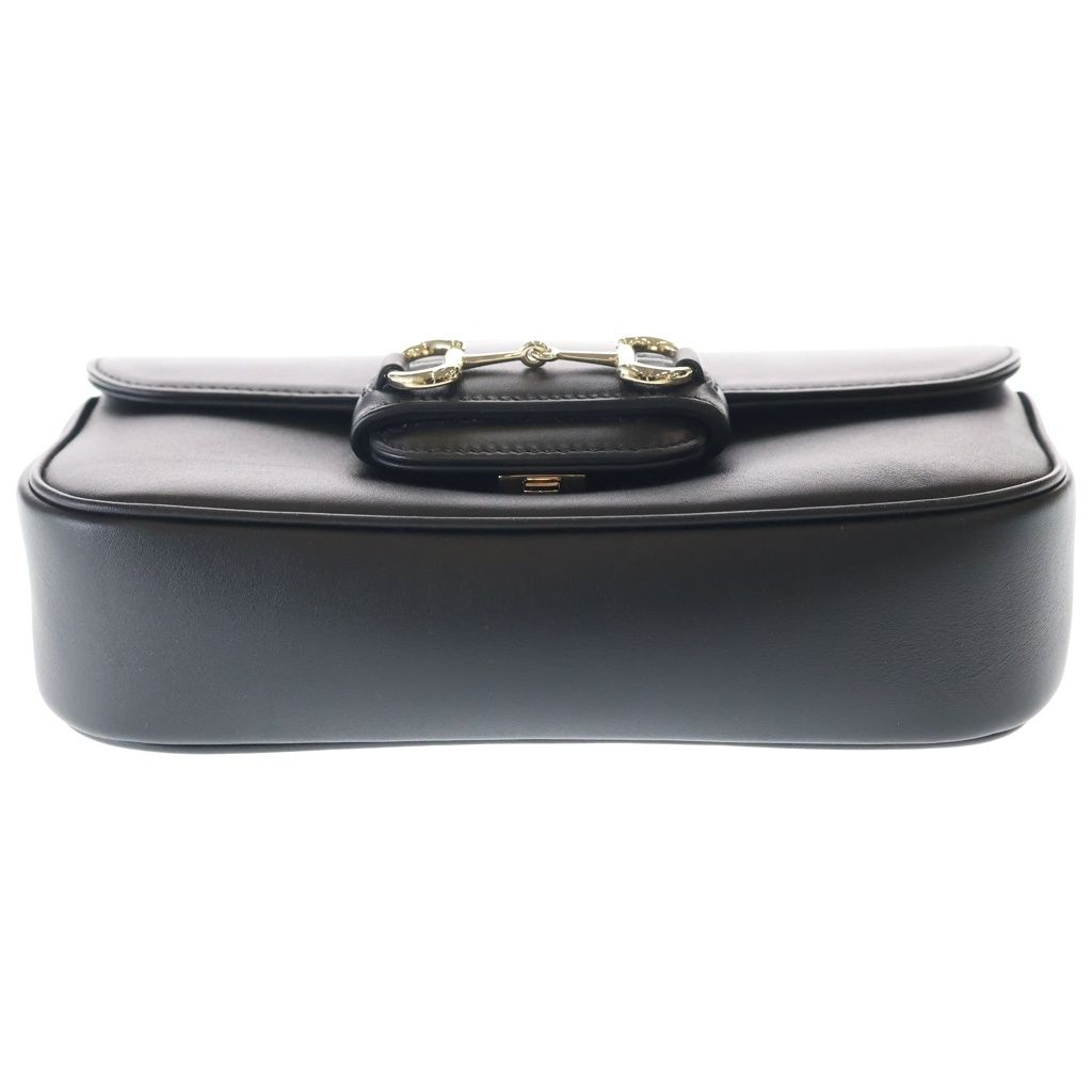 Gucci Horsebit Shoulder Bag Black Leather Gold — view 4