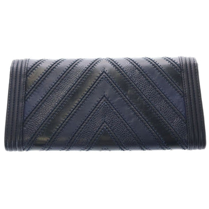 Chanel Chain Wallet Boy Chez Blanc Mini Bag Black Blue Leather Gold — view 2