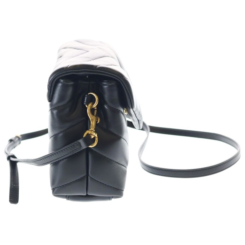 Saint Laurent Paris Lou Toy Leather Chain Shoulder Bag Black Gold — view 3