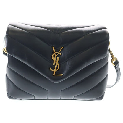 Saint Laurent Paris Lou Toy Leather Chain Shoulder Bag Black Gold