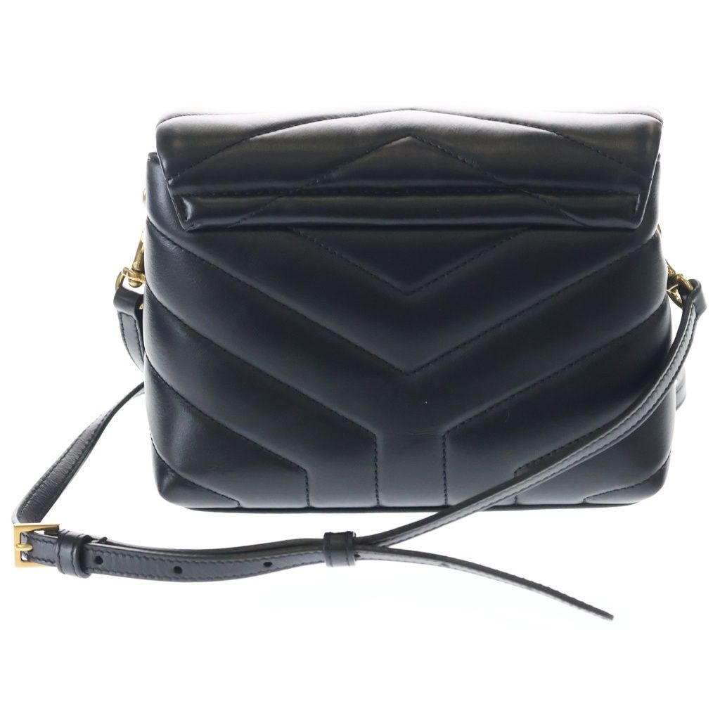 Saint Laurent Paris Lou Toy Leather Chain Shoulder Bag Black Gold — view 2