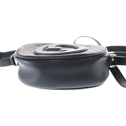 Gucci Blanc Di Mini Shoulder Bag Black Leather Silver — view 5