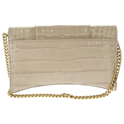 Balenciaga Hourglass Croco Embossed Leather Shoulder Bag Beige — view 2