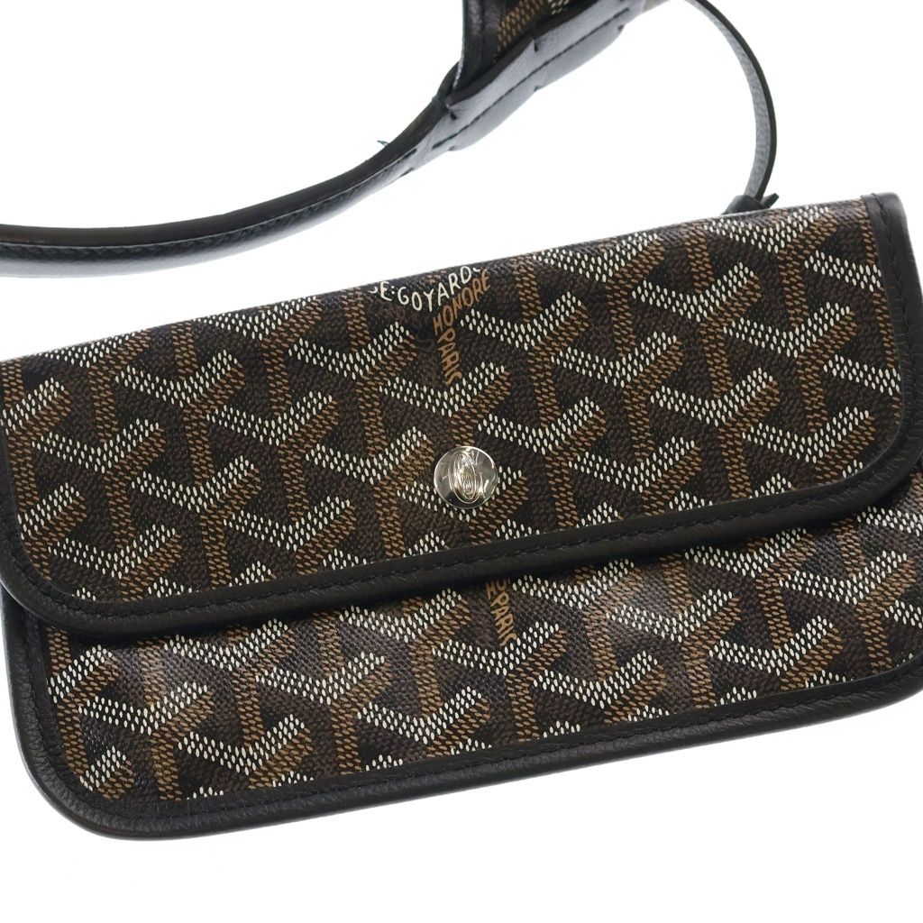 Goyard Boheme Canvas Leather Shoulder Bag Black Brown — view 6