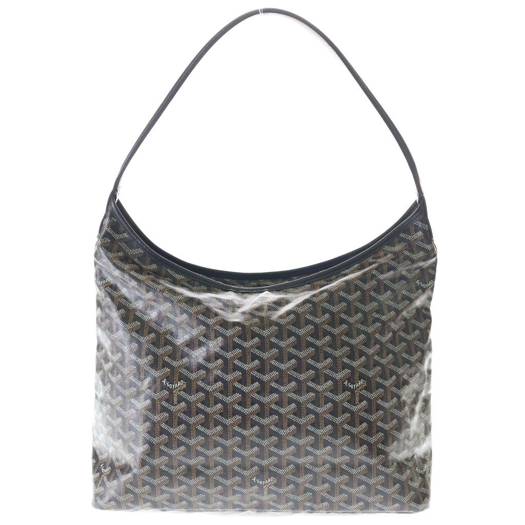 Goyard Boheme Canvas Leather Shoulder Bag Black Brown