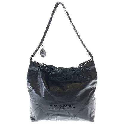 Chanel 22 Small Calfskin Leather Shoulder Bag Black