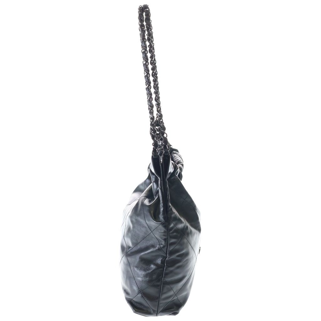 Chanel 22 Small Calfskin Leather Shoulder Bag Black — view 3