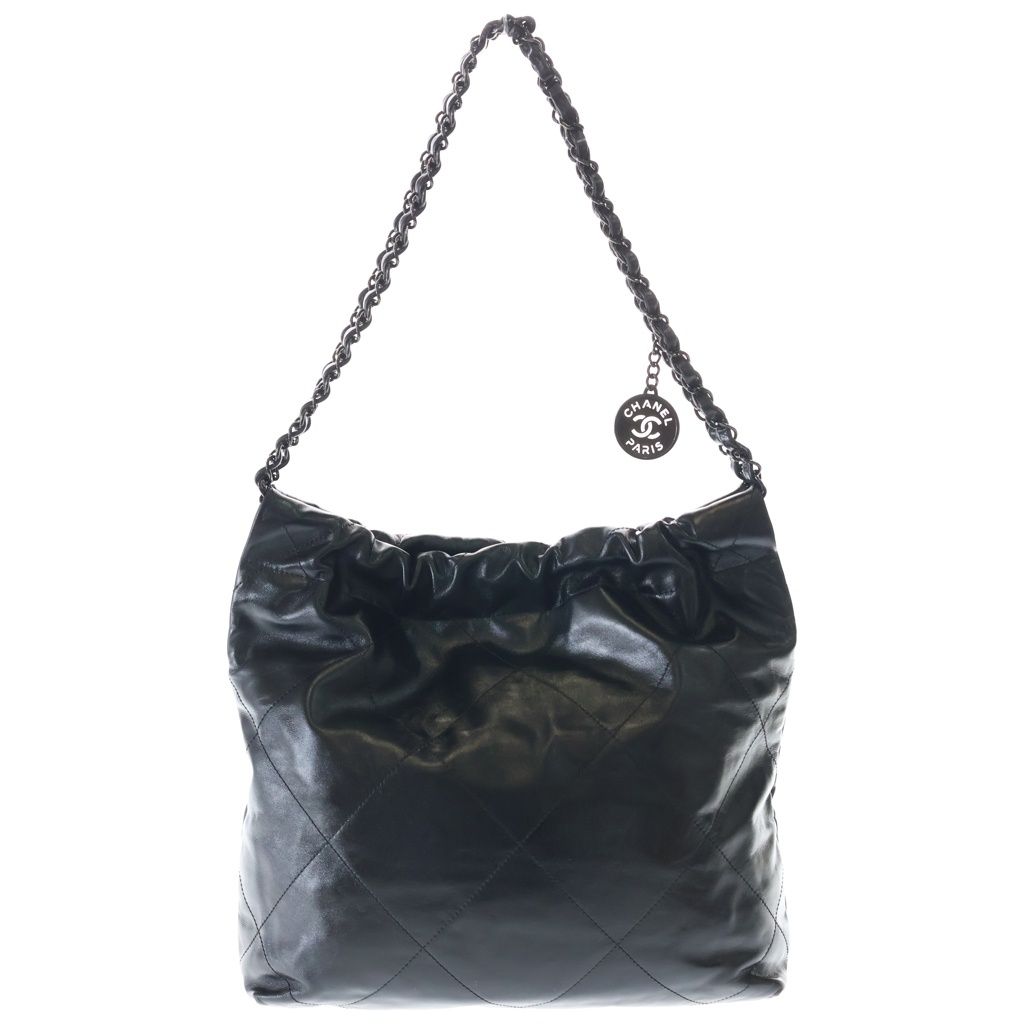 Chanel 22 Small Calfskin Leather Shoulder Bag Black — view 2
