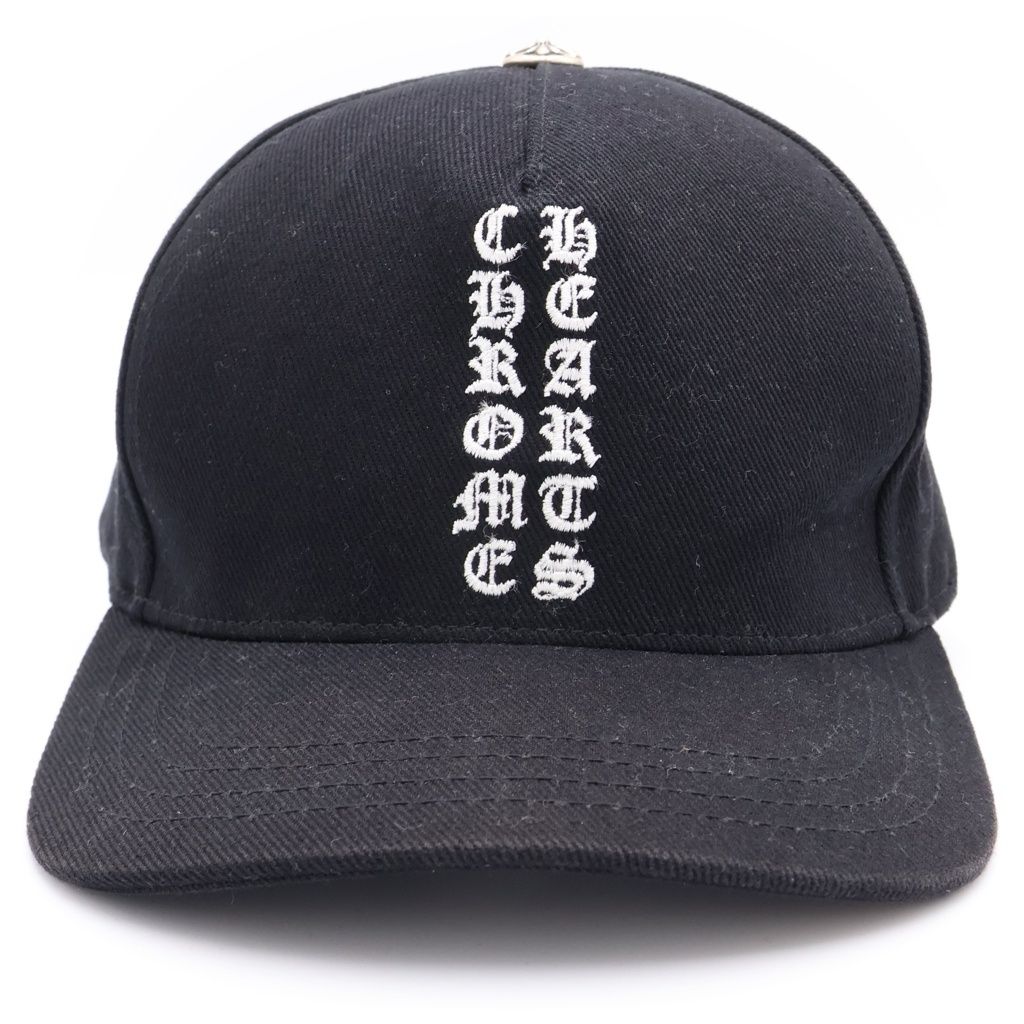 Chrome Hearts Vertical Logo Trucker Cap Embroidery Truck Khaki Cap Hat Black — view 4