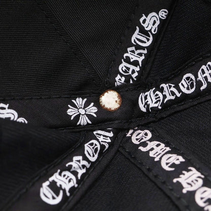 Chrome Hearts Vertical Logo Trucker Cap Embroidery Truck Khaki Cap Hat Black — view 7