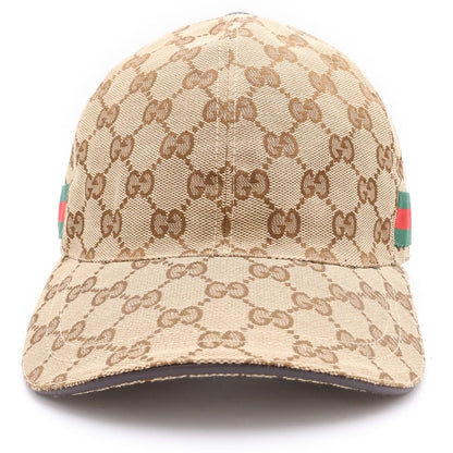 Gucci GG Canvas Jacquard Baseball Cap Hat Brown Beige — view 4