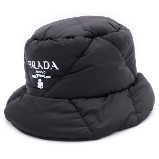 Prada Padded Re-Nylon Bucket Hat Logo Black Iyk