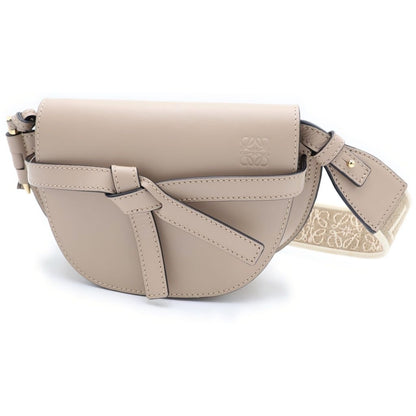 Loewe Gate Mini Shoulder Bag Beige Leather Gold