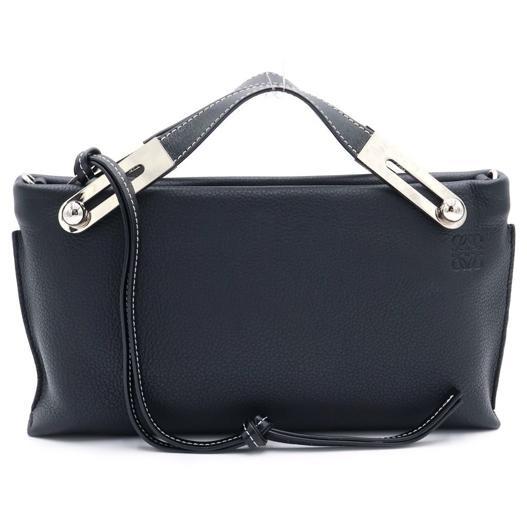 Loewe Missi Mini Shoulder Bag Black Leather Silver