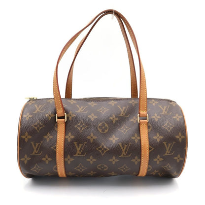 Louis Vuitton Monogram Papillon 30 Handbag Brown Leather Gold