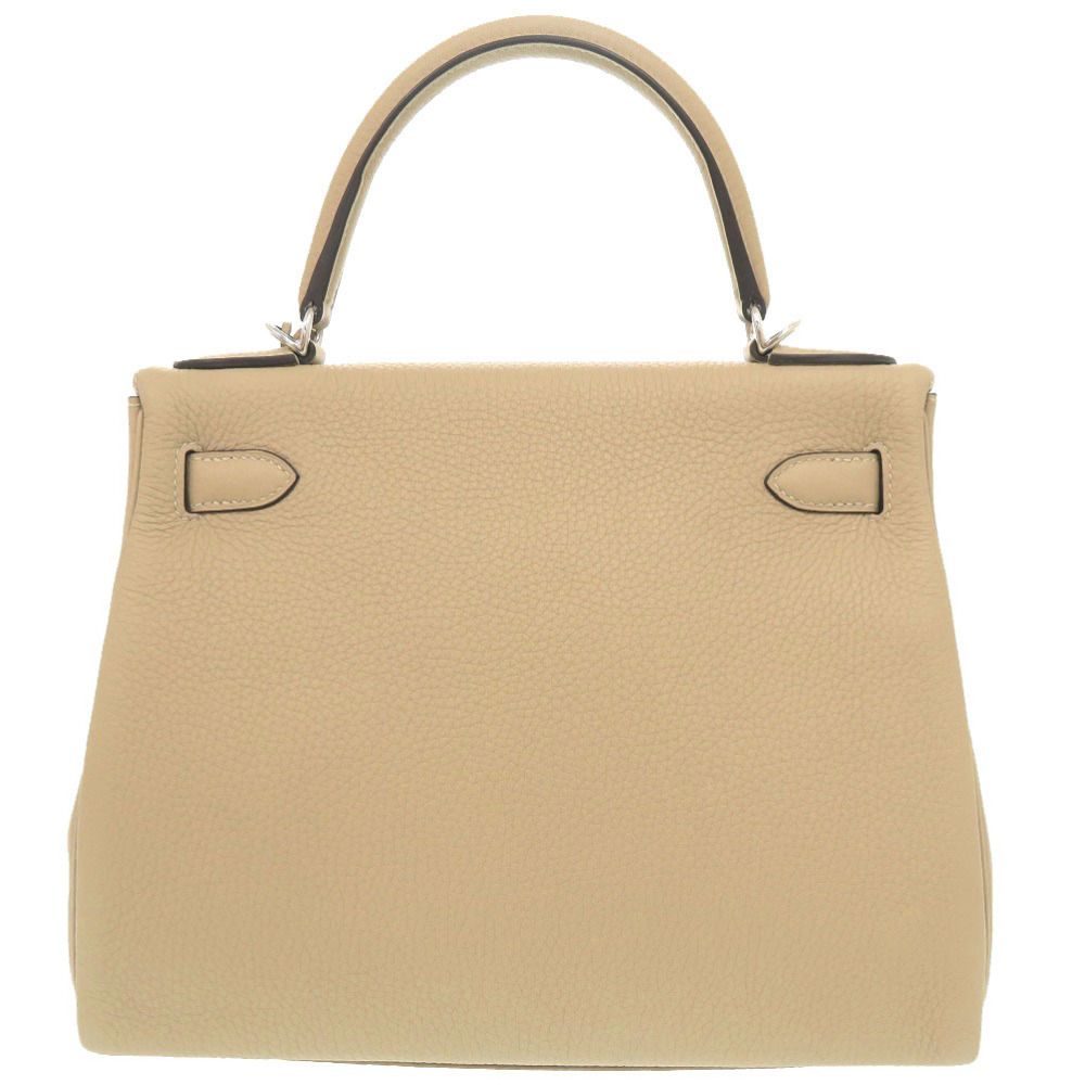Hermes Kelly 28 Retourne Taurillon Clemence Trench Silver Handbag — view 3