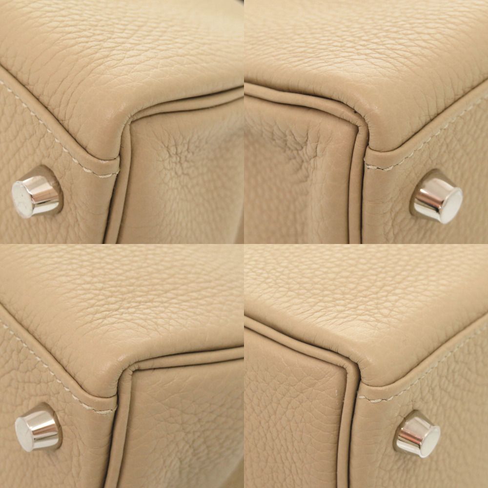 Hermes Kelly 28 Retourne Taurillon Clemence Trench Silver Handbag — view 5