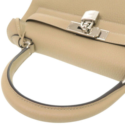 Hermes Kelly 28 Retourne Taurillon Clemence Trench Silver Handbag — view 6