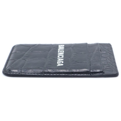 Balenciaga Cash Croco Emboss Magnetic Card Holder Black — view 4