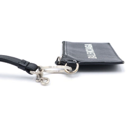 Balenciaga Card Case with Key Ring Leather Black — view 3