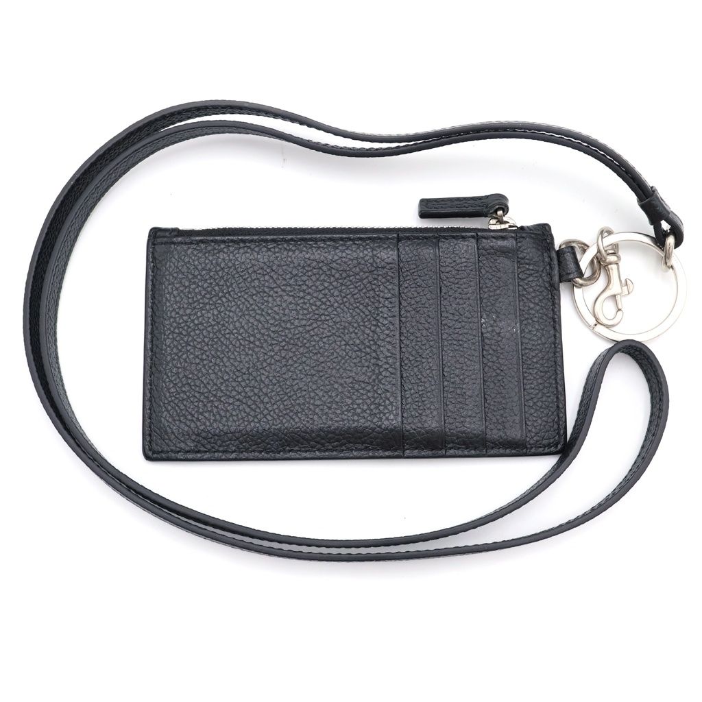 Balenciaga Card Case with Key Ring Leather Black — view 2
