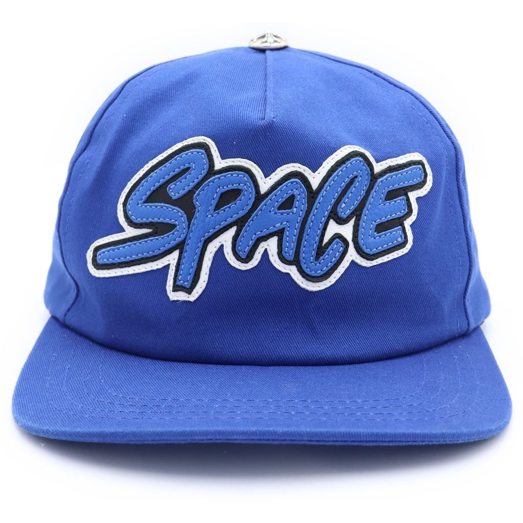Chrome Hearts Space Leather Patch Truck Khaki Cap Hat Blue — view 4