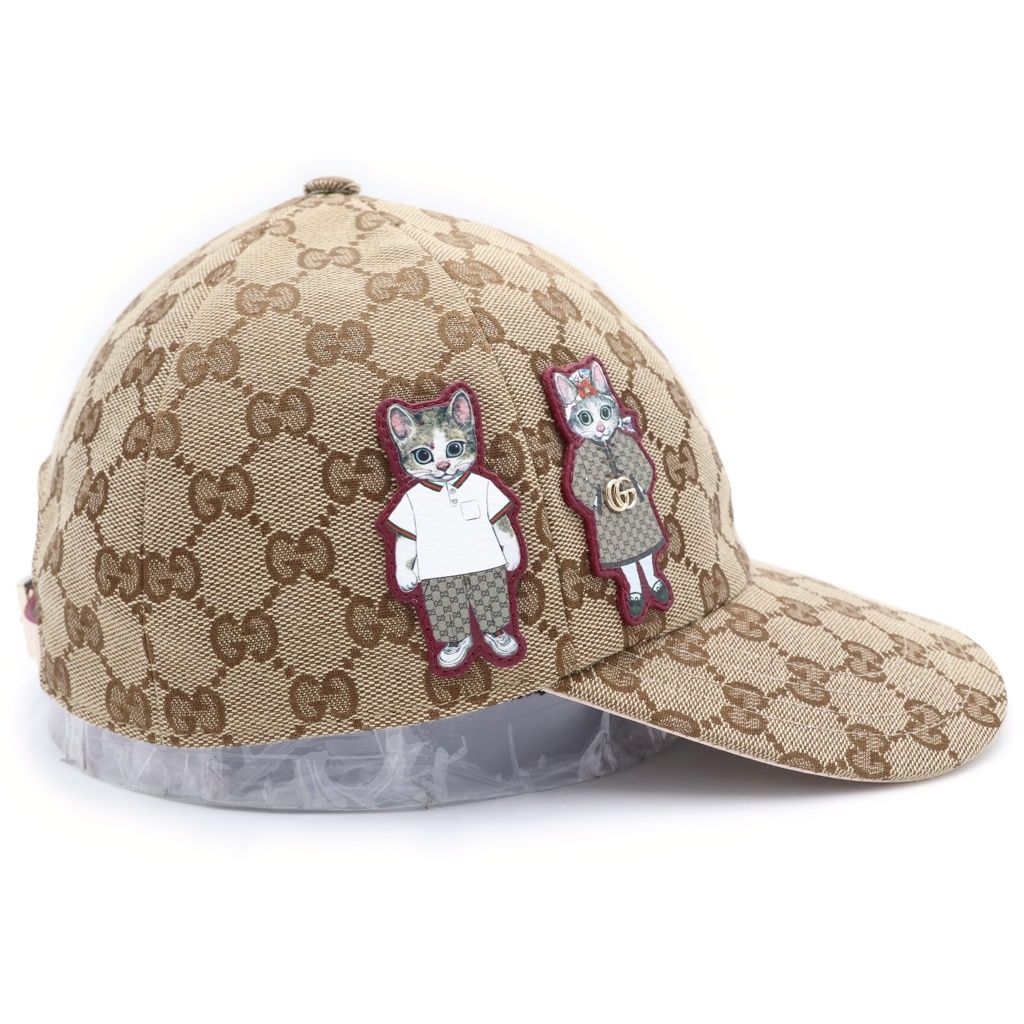 Gucci Yuko Higuchi GG Canvas Baseball Cap Hat Beige Pink — view 3