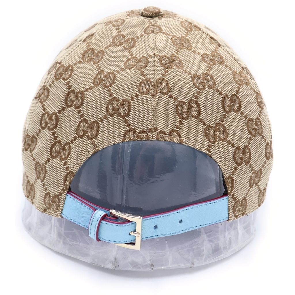 Gucci Yuko Higuchi GG Canvas Baseball Cap Hat Beige Blue — view 2