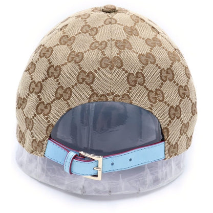 Gucci Yuko Higuchi GG Canvas Baseball Cap Hat Beige Blue — view 2