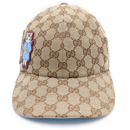 Gucci Yuko Higuchi GG Canvas Baseball Cap Hat Beige Blue — view 4